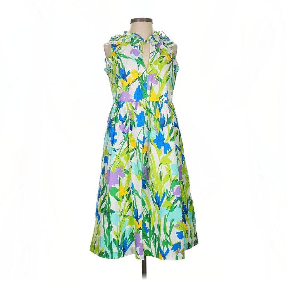 Maggie London Vibrant Floral Midi Dress - Size 0 - Like New - Picture 2 of 10